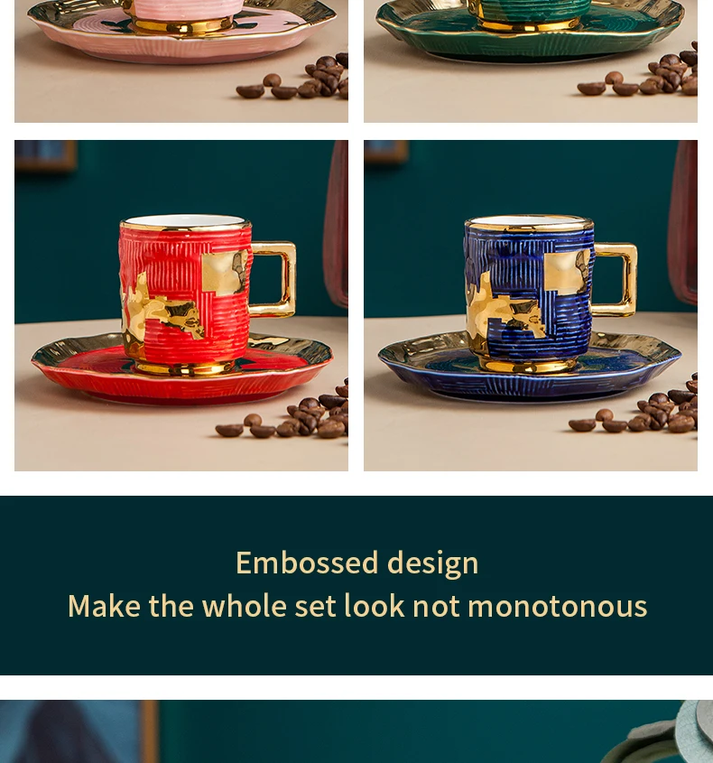 Porcelain Cup And Saucer Set Custom Oem Factory Reusable Ceramic Arabic ...