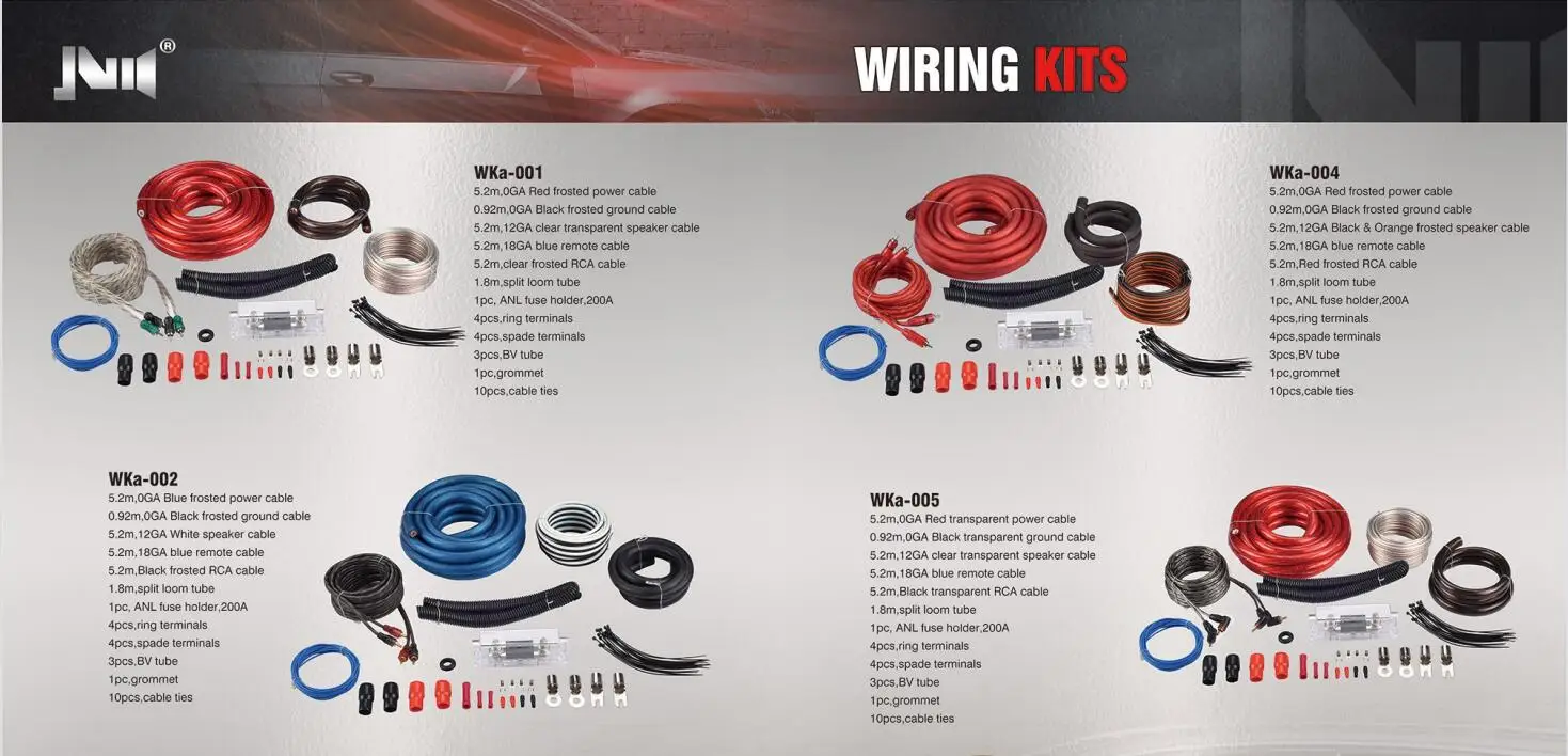 Car Audio Amplifier Wires Kit Installation 5.2m 8ga Car Audio Wiring