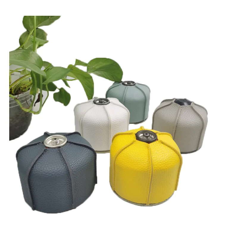 Gas Canister Cover Propane Cylinder Cover Leather Protective Cover For