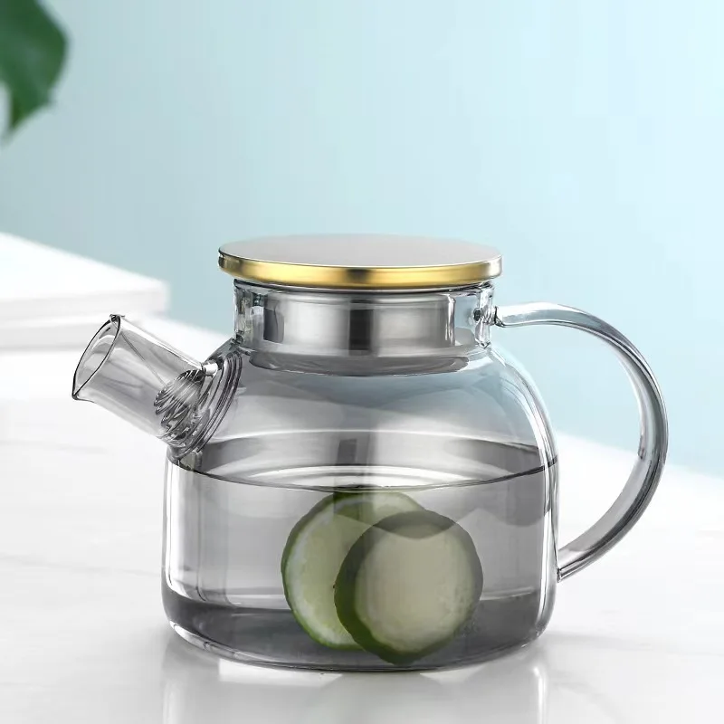 Yoyo Amber Color Borosilicate Glass Tea Kettle With Steel Stainless ...