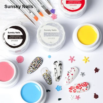 2023 High Quality Embossing gel Uv nail gel polish set for gel polish nail art unas kit