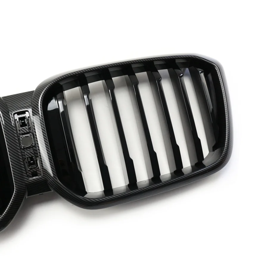 double banner carbon fiber gloss black front grille abs front bumper grille for bmw x3 g08 2021-10