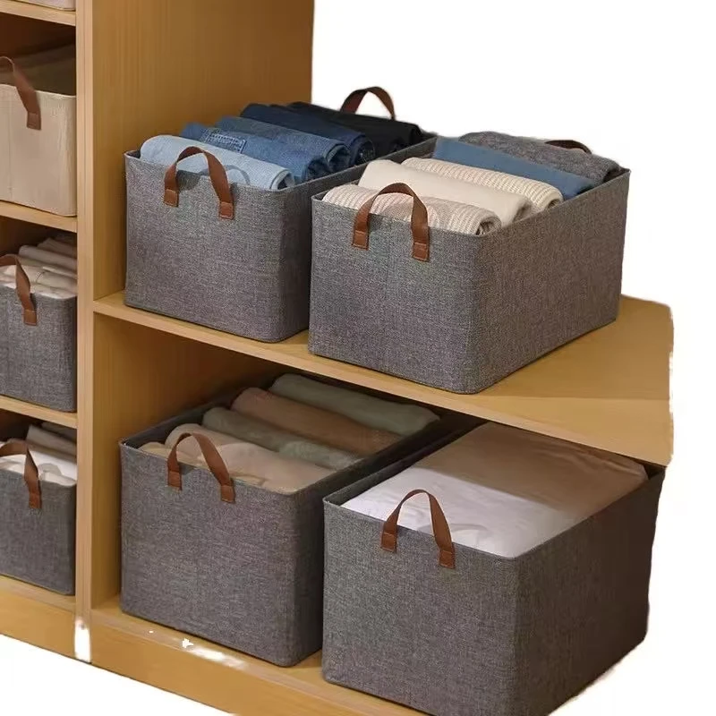 Factory Wholesale Modern Foldable Fabric Storage Box Handle Dust Proof Easy Clean Big Capacity for Home Clothing Toy