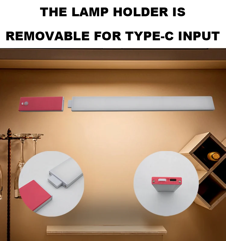 Light Head Removable OEM Under Cabinet Motion Sensor Light 3000K/4000/6000K Aluminum LED Kitchen Cabinets Lights details