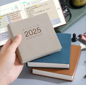 2026 A7 Customizable Thread Sewing Journal Gift Mini Square Plan Pocket Manual Time Management Notepad Paper Cover