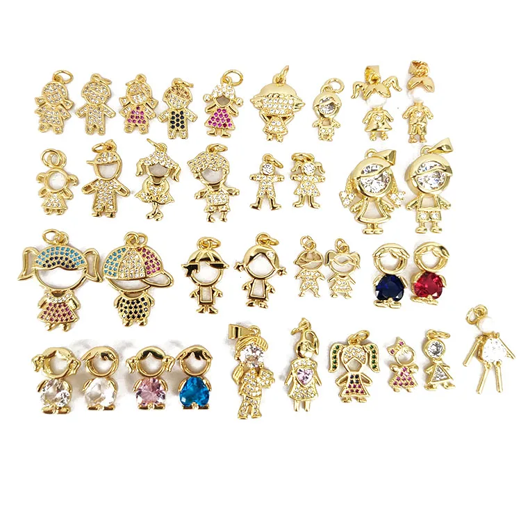 CZ7290新しいスモールゴールドCZマイクロパヴェリトルガールズアンド