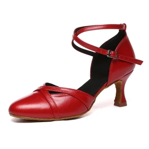 Custom High-Heeled Ladies Leather Latin Dance Shoes Soft Soled  Training Dance Shoes Indoor Salsa Performance Dance Shoes
