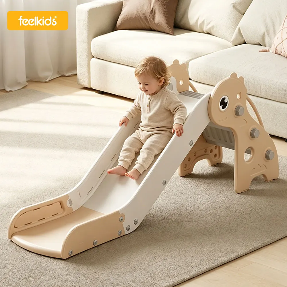 Wholesale 15 Years Factory Experience Custom OEM 3 in 1 Indoor Kids Slide HDPE Toddler Playground with Basketball Hoop and Steps