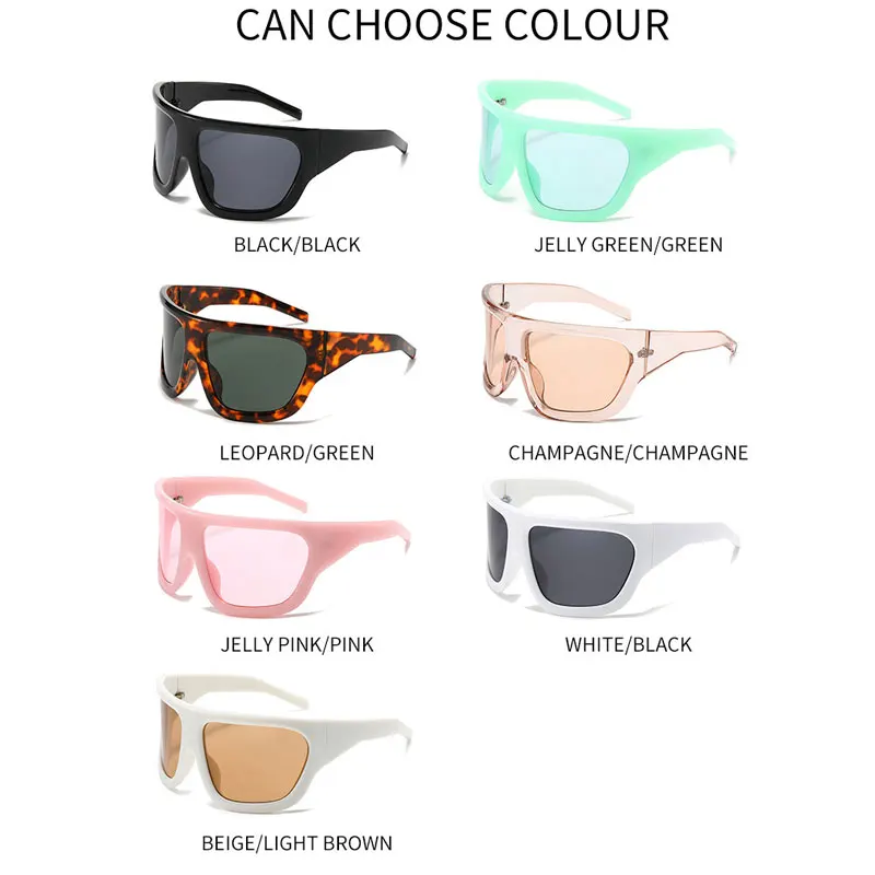 2024 Oversized Mask Shield Y2K Sunglasses - UV400 Protection display picture 2