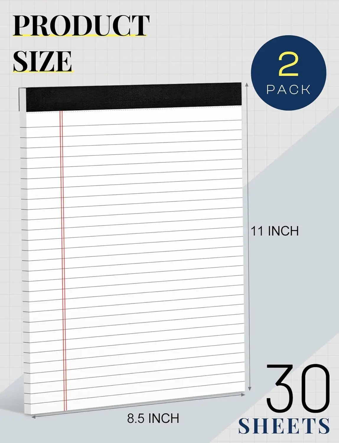 Custom White Legal Note Pads Wide Ruled And Holder Lined Sheets Book ...