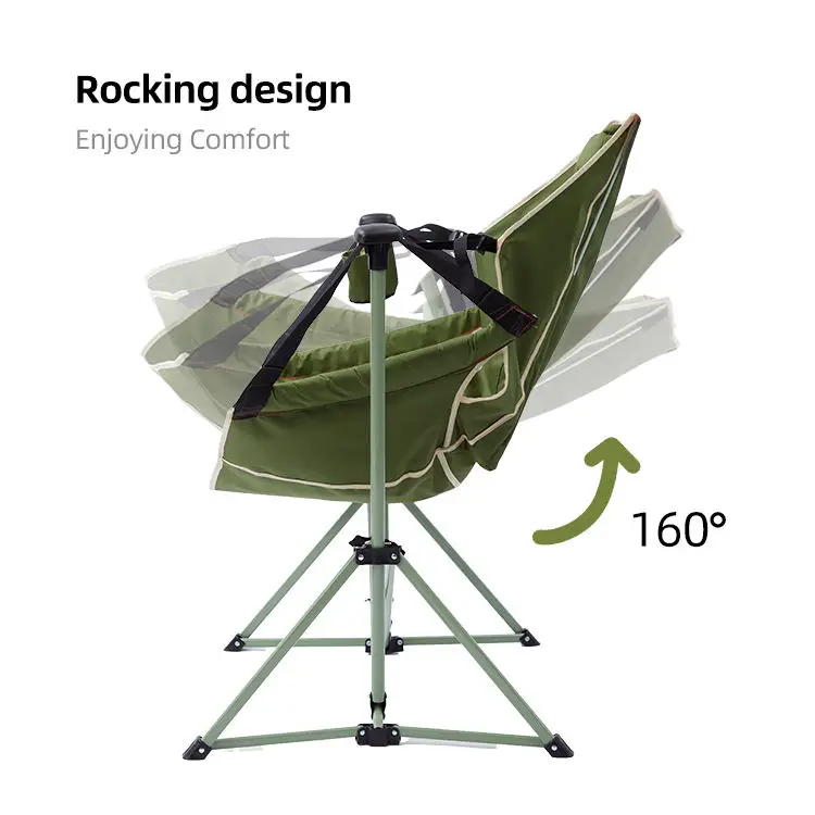 STARRYHEART Folding Camping Rocking Chair Metal Outdoor Chair
