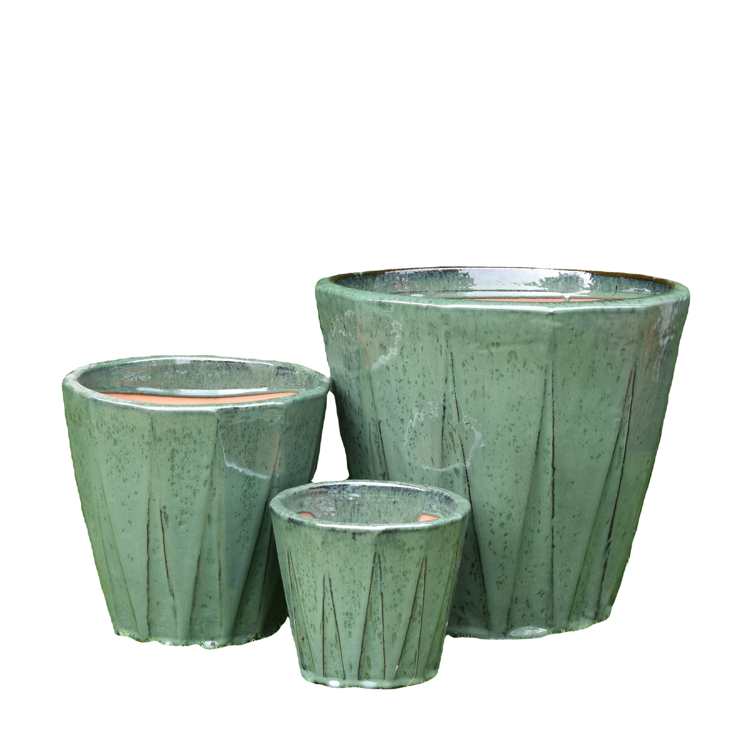Ceramic Flower Pot Planters Flowing Glaze Plant Container Planter Bonsai Pot Large Atlantic Pot pottery glaze plant planter