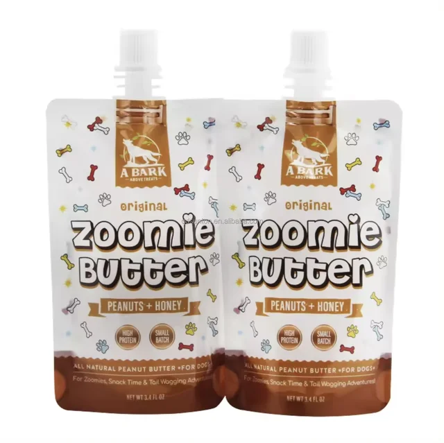Custom Reusable PET Food Peanut Butter Honey Liquid Spout Pouch Bag For Food Refill Sub-packaging