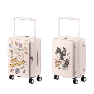 Custom New Style Wide Trolley Luggage 20 Inch Two Side Open Suitcase for Business Travel Cheap Rolling Carry on Luggage