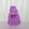 Tocado de árbol de Navidad morado con embrión blanco