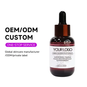 OEM ODM Skin Care Hydrating Anti Wrinkle Brightening Hyaluronic Acid Organic Facial Herbal Liquid Skin Vitality Essence Serum