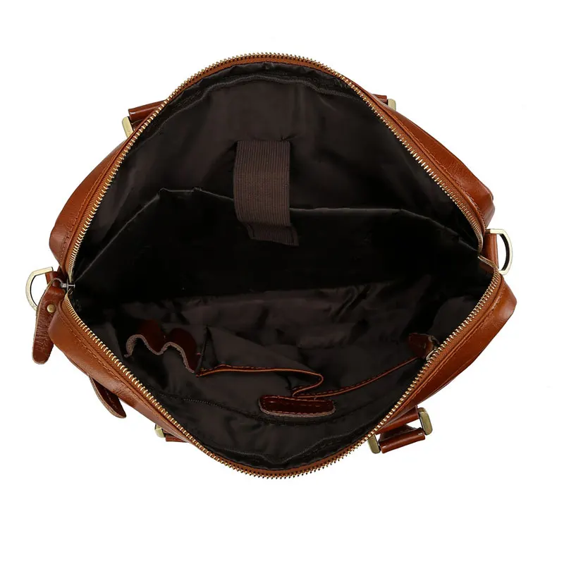 Tiding Handmade Custom Laptop Conference Bag Genuine Leather Maletines Waterproof Business Bag Briefcase for Man