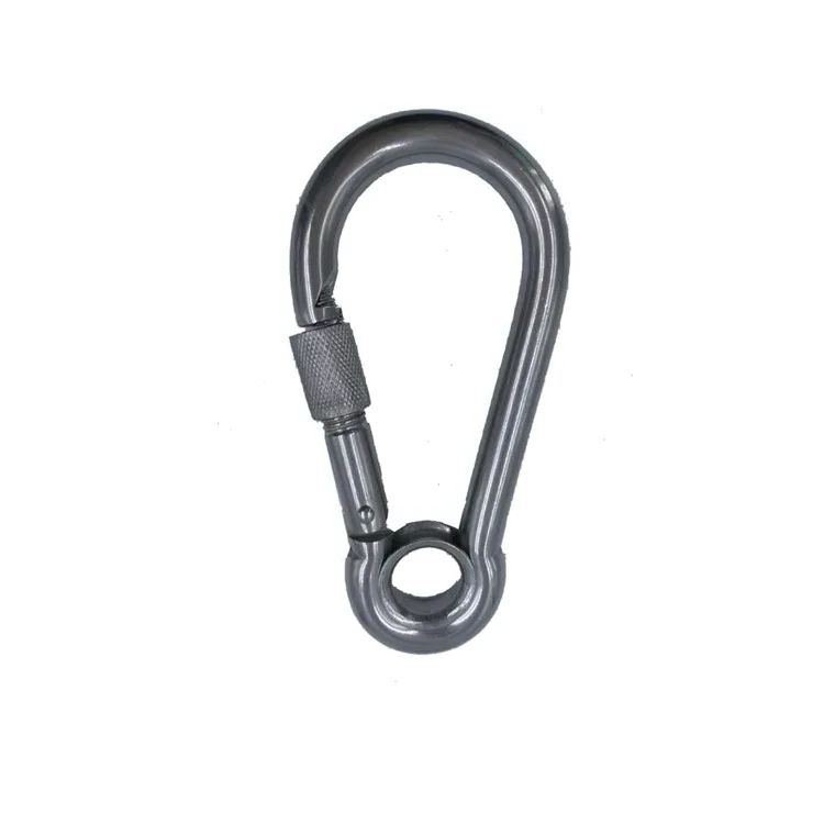 High Quality Stainless Steel 316 Snap Hook Rigging Carabiner With Eyelet and Screw 7*70mm