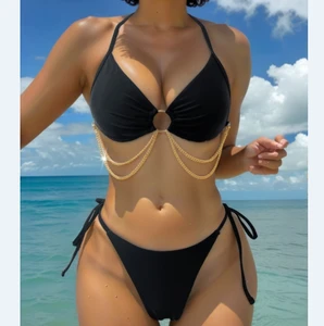 Hot Sexy Metallic Chain Bikinis 2 Piece Sets Brazilian Swimsuits for Women 2026