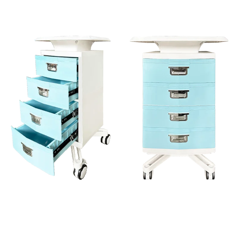 Dental clinic mobile storage table 4 drawers storage trolley with casters details