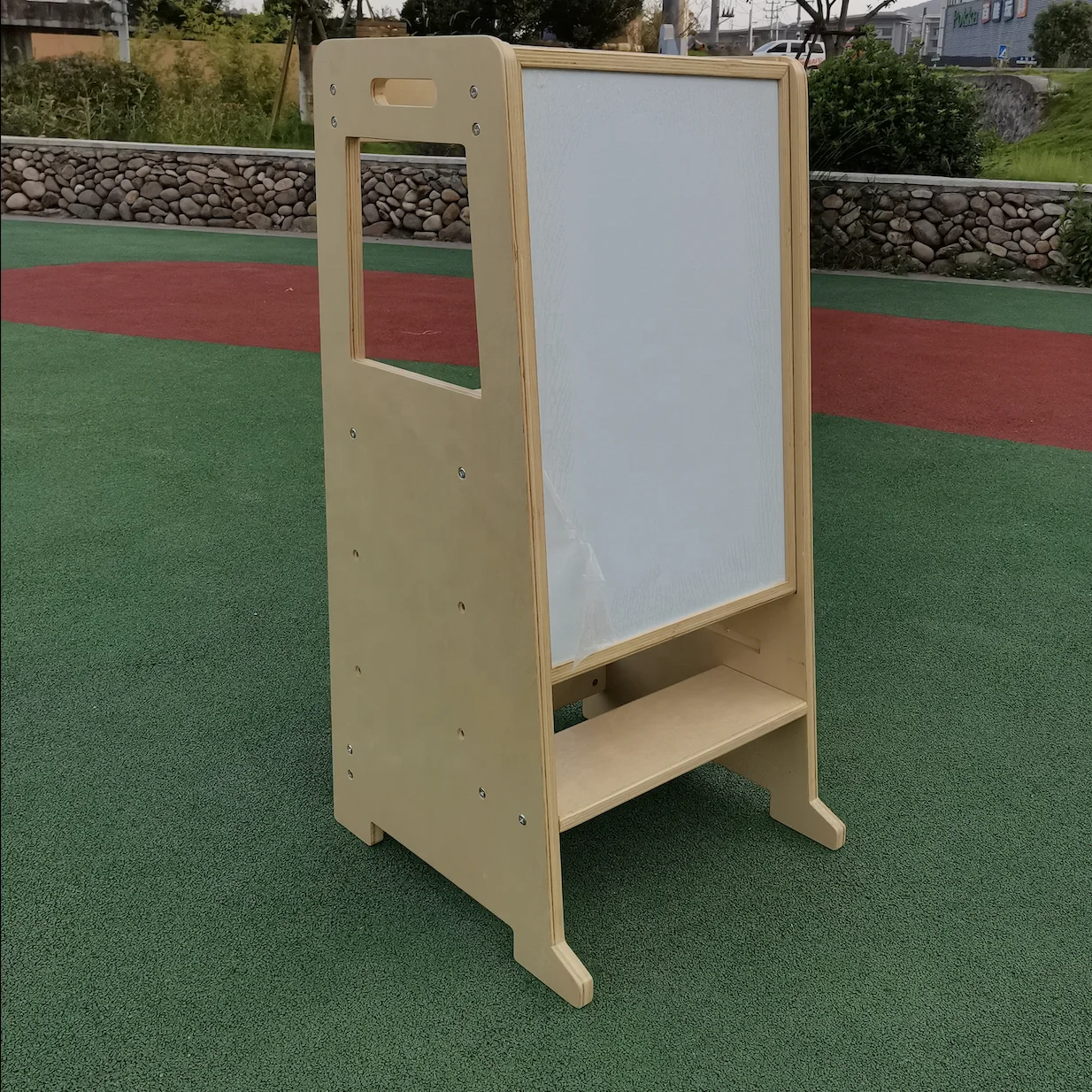 High Quality Kitchen Step Stool Learning Tower Montessori Practice Adjustable Height Solid Wood Step Stool Kids Learning Tower.png