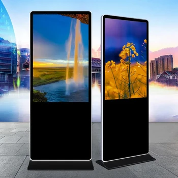 32 43 55 65 85 Inch Full Screen Digital Signage And Display Floor Standing Advertising Standing Player Kiosk Touch Screen