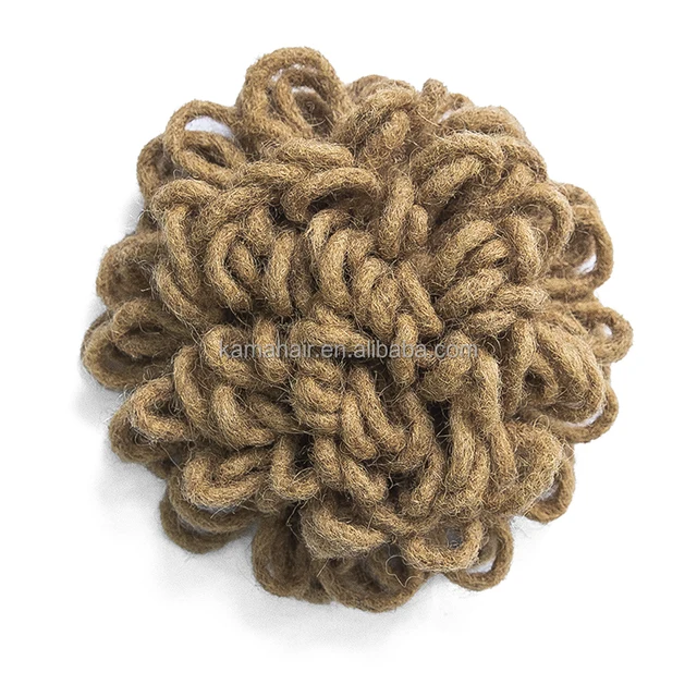 KAMA 8" Real Human Hair High Ponytail Locs Bun Braided Locs in Ponytail for Wholesale