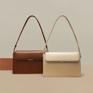 Genuine Leather Retro Women square Bag Simple High-end Real Leather Women Shoulder Bag