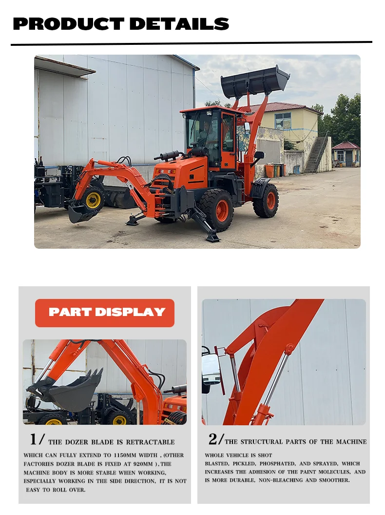 Cheapest Multipurpose New Backhoe Loader 4x4 Mini Excavator Loader