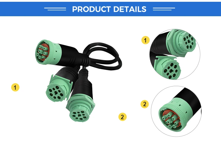 product professional y separator cable truck diagnostic cable pa 66 j1939 connector y cable-3