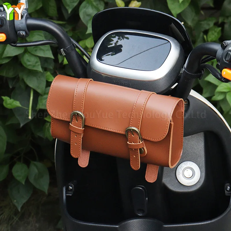 Bicycle Universal Leather Bag Bike Handlebar Decorative