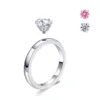 A ring +1 white 1 pink zircon