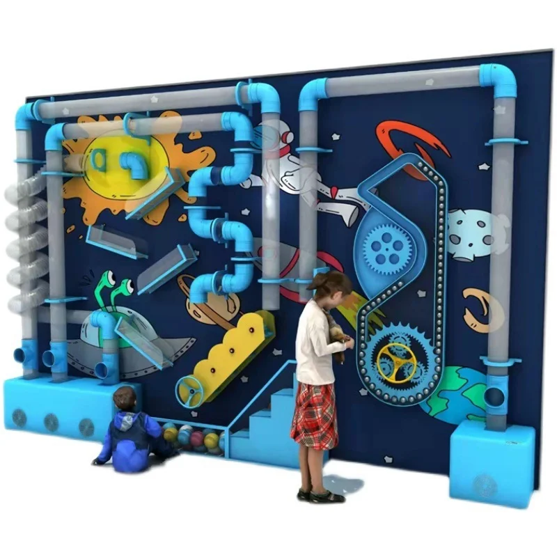 Space Science Theme Playroom Ocean Ball Wall Kids Interactive Tube Ball