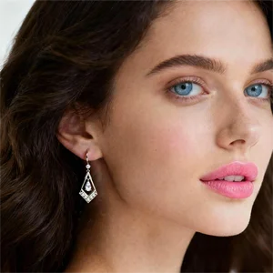 Ilona Trendy Geometric Copper Zircon Platinum Plated Various Styles Drop Earrings Set for Wedding Engagement Wholesale