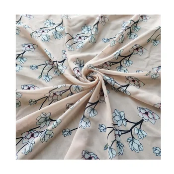 Customized digital printing 100% polyester chiffon floral printed fabric for dress