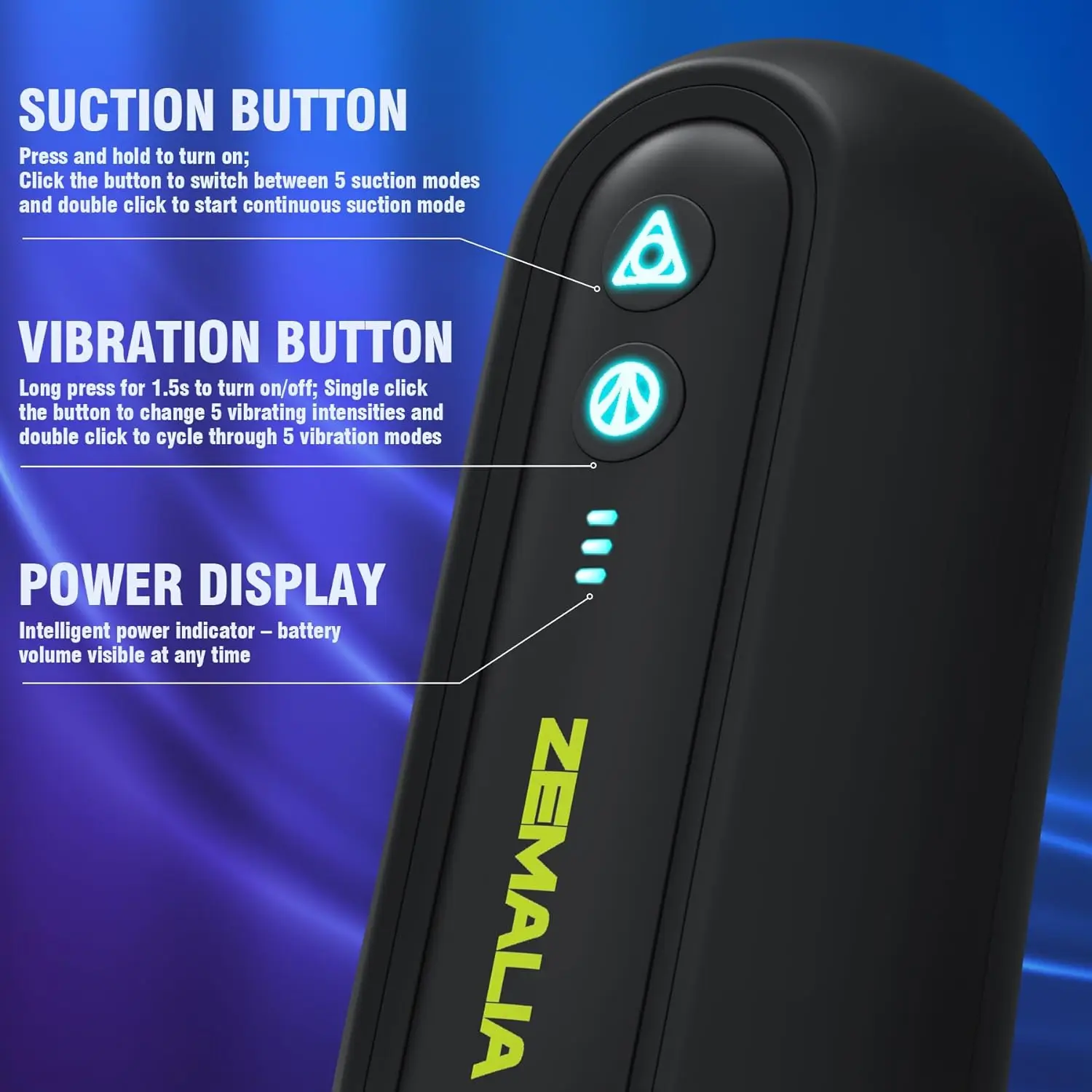 Men Masturbation Toys Masturbators For - ZEMALIA Adult Vibration 5 Suction S Vibrator Hands Free Pocket Pussy Penis Pump With 6