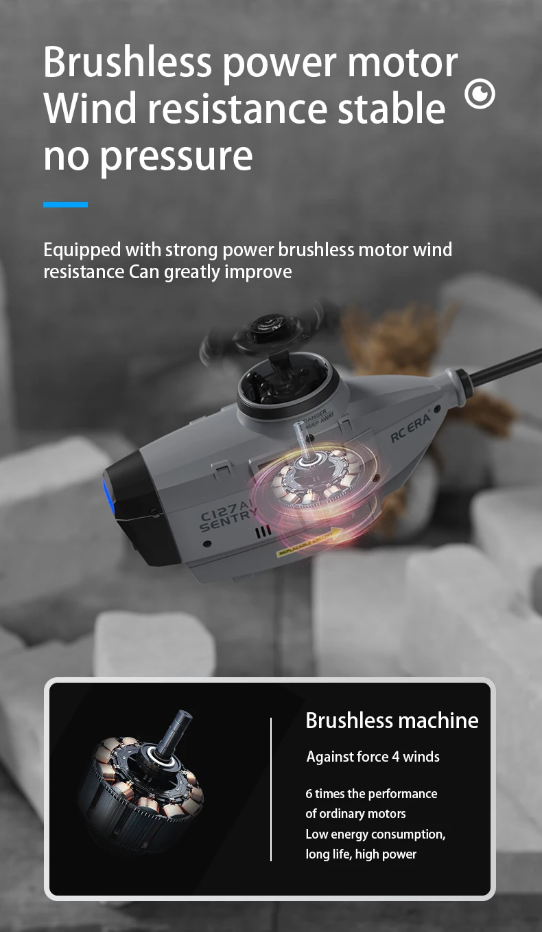 New Coming HOSHI RC ERA C127AI 2.4G 6-Axis Gyro Brushless Motor Optical Flow Localization RC Helicopter Toy RTF Update C127 C128