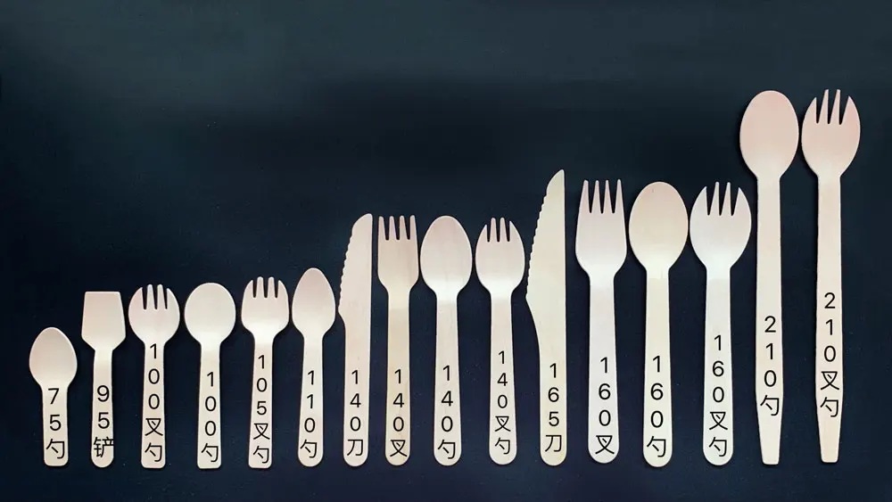 مجموعة أطباق الخشب القابلة للتسميد - 500 قطعة أدوات الخشب القابلة للتسميد - [200 ملعقة، 200 شوكة، 100 سكين] - أطباق الخشب القابلة للتخلص منها، شوكات وملاعق صديقة للبيئة،أدوات الحفلات 0