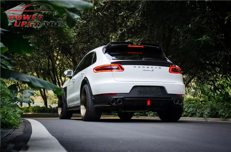 For Porsche Macan Upgrade CMS Style Carbon Fiber Front Lip Rear ...