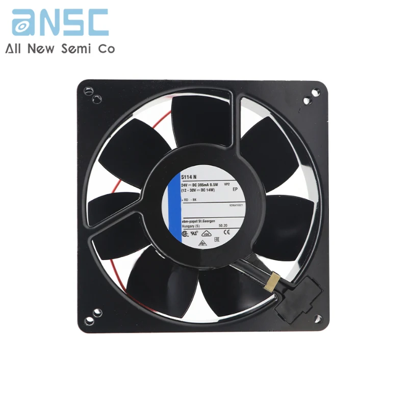 Original Axial fan 5114N 24V 9.5W 135*135*38MM High temperature fan