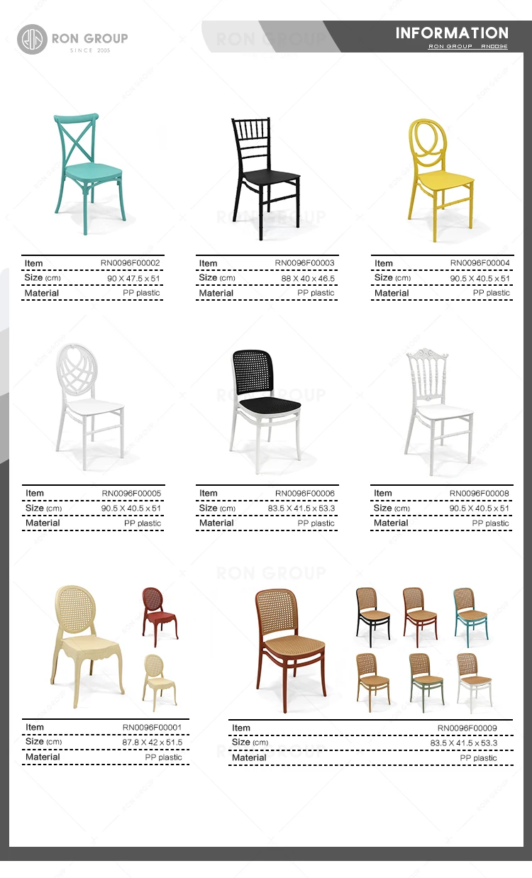 Hot Sale Events PP Plastic chair Stackable Wedding chair Black Dinning Furniture Modern Outdoor Plastic Dining Chair