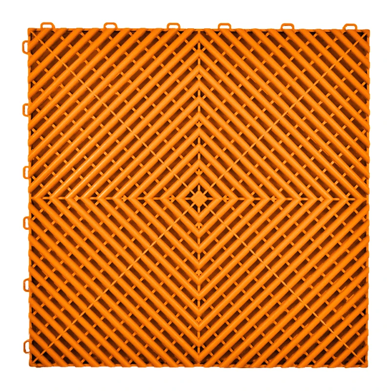 Interlocking Plastic Garage Floor Tiles with Vented Drainage | Heavy-Duty PP Grate Panels for Car Wash & Parking Areas