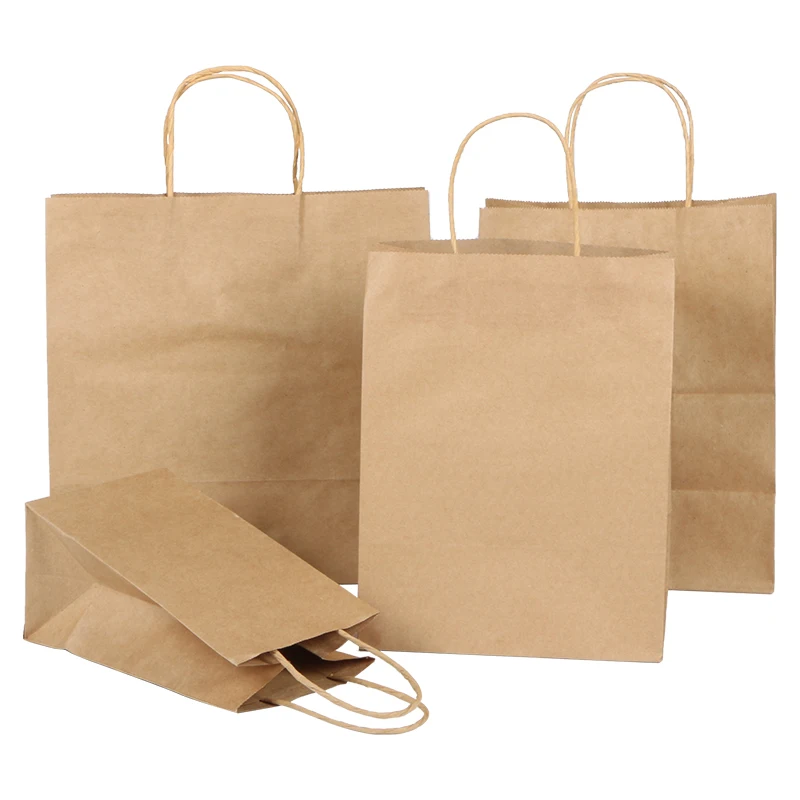 Wholesale Top-Ranking Eco-Friendly Brown Kraft Paper Bag Custom Logo Fast Food Take-Away Packaging FSC Certified