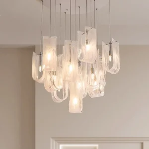 Elegant Cream Style French Cloud Glass Chandelier Luxury Living Room Dining Room Pendant Light Elegant Cream Style for Luxury