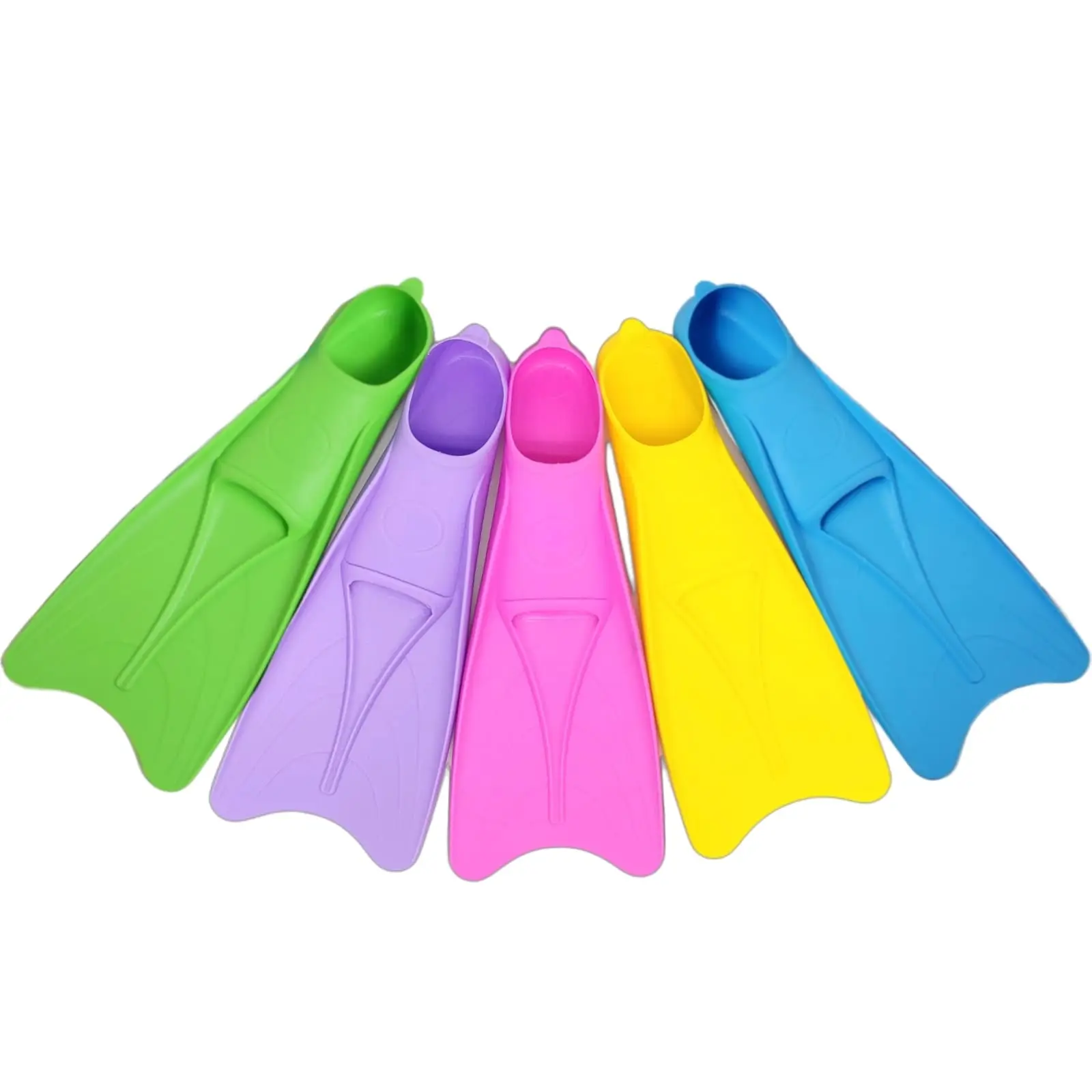 Long Blade Rubber Swim Flippers Kids And Adult Sizes Soft Quality Tpr