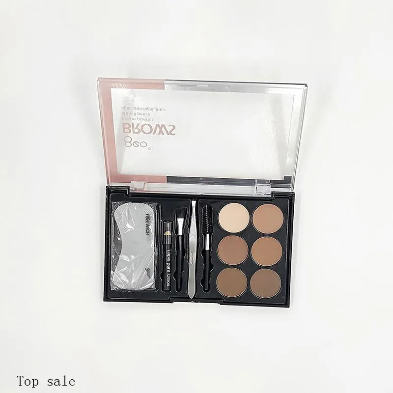 Professional 6 Color Eyebrow Powder Make up Palette Brow Pencil Makeup Kits