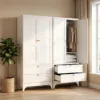 Armadio in metallo bianco con 2 cassetti