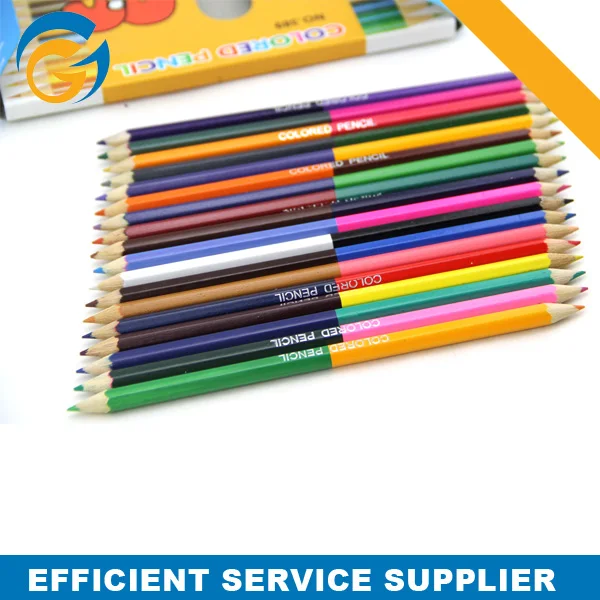 12 Colors Two Tip Plastic HB 2B Promotional Color Pencil_voghion.com