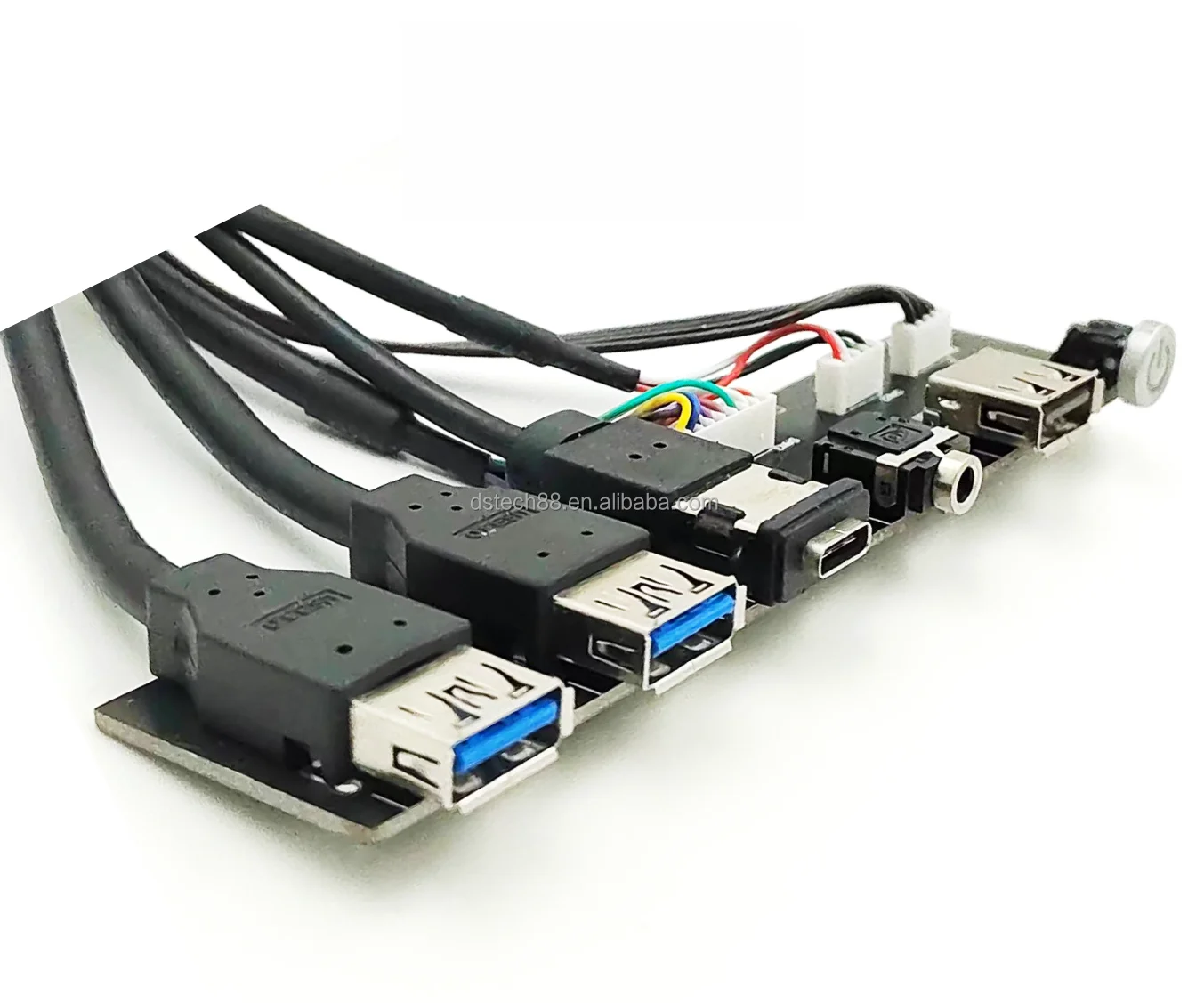 Desktop Computer Case Cable Front Panel With Usb3.0x2 And Usb2.0 Hd Audio Type C And Power