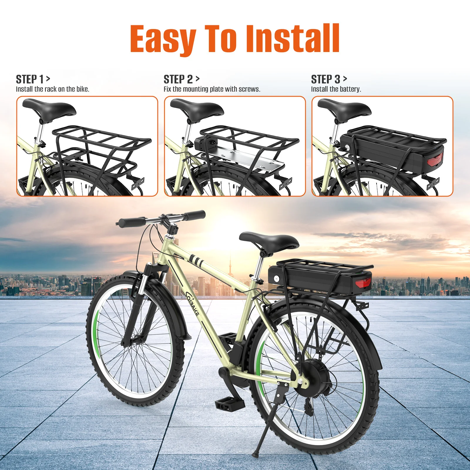 U010 Rear Rack Ebike Battery 60v 72v 20ah 25ah Electric Bike Battery ...